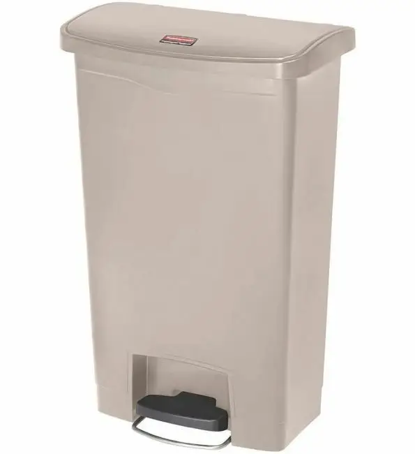 Rubbermaid Vuilnisbak Slim Jim Step-On beige 50L Lage Prijs