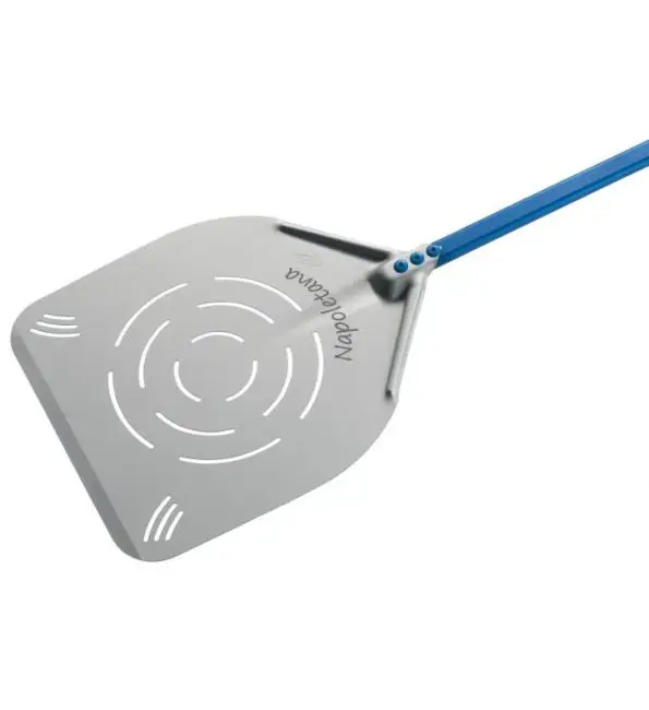 GI-Metal Pizzaschep rechth. geperf. Napoletana 33x33cm Laatste Kans