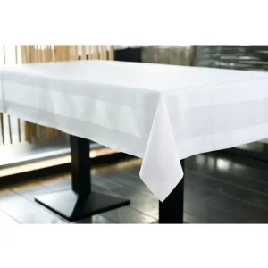 Op = Op Dena Tafelkleed katoen met satijnband wit 130x220cm