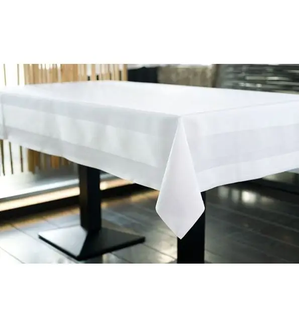Op = Op Dena Tafelkleed katoen met satijnband wit 130x220cm