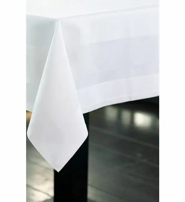 Laatste Versie Dena Tafelkleed katoen met satijnband wit 210x210cm