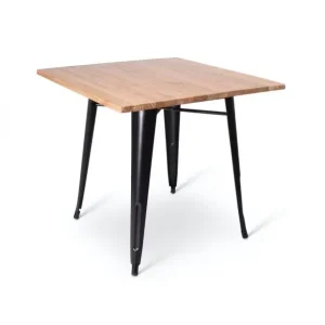 Tafel Hamburg metaal + hout 80x80cm Lage Prijs