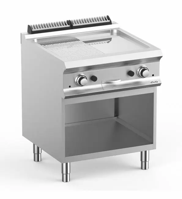 Dagaanbieding MBM Domina Pro Frytop gas chrome vlak/geribbeld