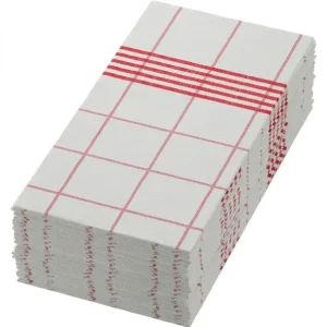 Duni Servet vouw 1/8 rood-wit 48x48cm | 60 stuks Beperkt Aanbod