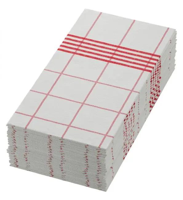 Duni Servet vouw 1/8 rood-wit 48x48cm | 60 stuks Beperkt Aanbod