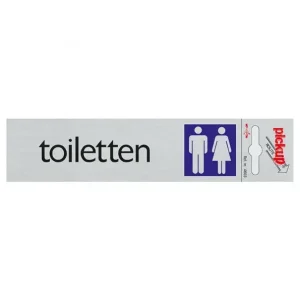 Fabrieksprijs Sticker pictogram alu toiletten 165x44mm