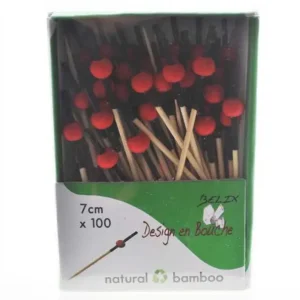 Belix Brochettes spiesjes rood-zwart 7cm | 100 stuks Hoge Kwaliteit
