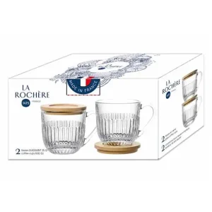 La Rochère Ouessant Theeglas met bamboe deksel 270ml| 2 stuks Aanbieding