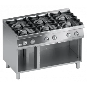 ATA Gasfornuis 6-bek met open kast 1200x700xH850mm Aanbieding