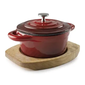Lacor Braadpannetje met plankje rood 200ml Ø10cm Rechtstreeks Van De Fabrikant