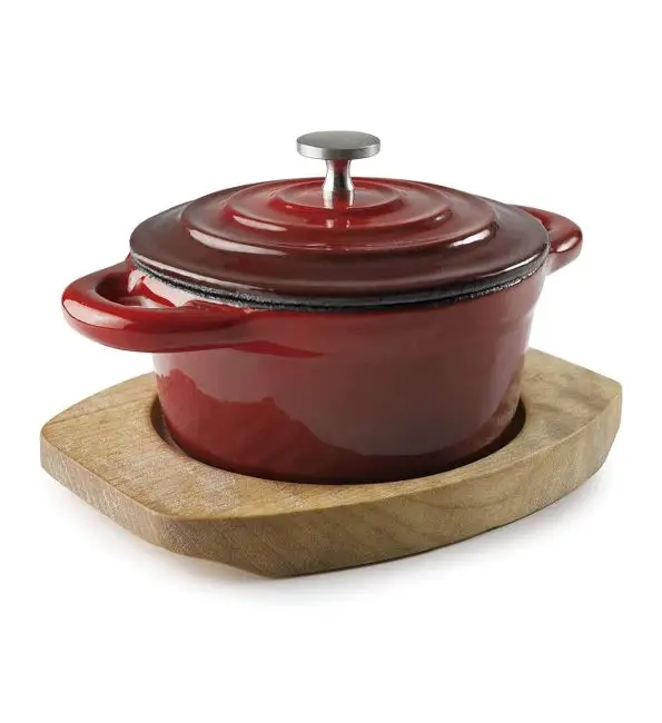 Lacor Braadpannetje met plankje rood 200ml Ø10cm Rechtstreeks Van De Fabrikant