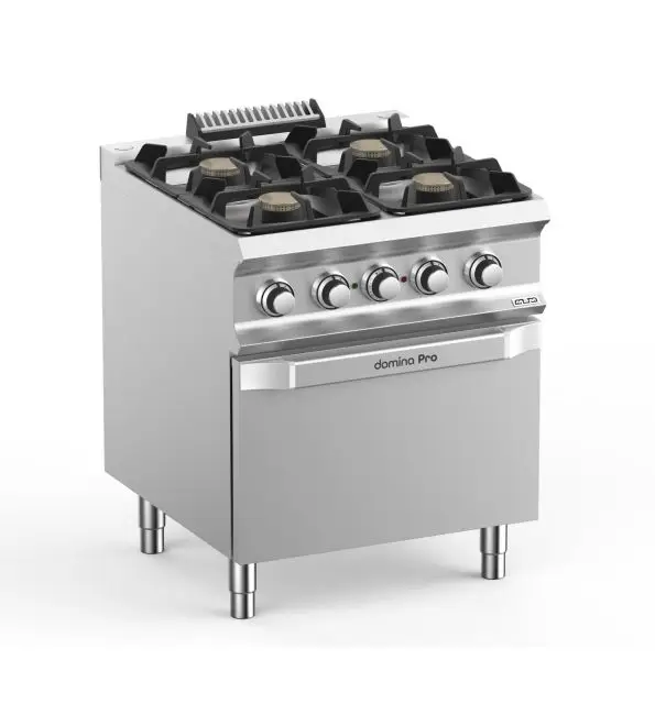 Gratis Retour MBM Domina Pro Gasvuur 4-bek elektrisch geventileerde oven FB77FEVXS