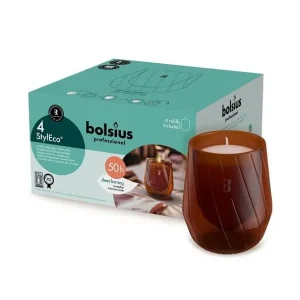 Bolsius StylEco Kaarshouder bruin | 4 stuks Koop Vandaag