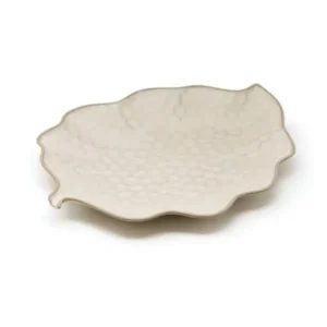 Le Coq Kypseli Bord ovaal bladvorm beige 28x21,5cm Nieuw