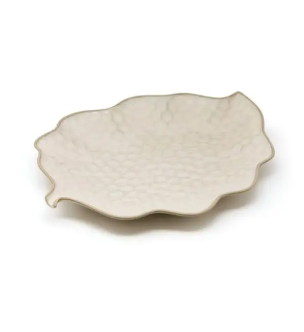 Le Coq Kypseli Bord ovaal bladvorm beige 28x21,5cm Nieuw