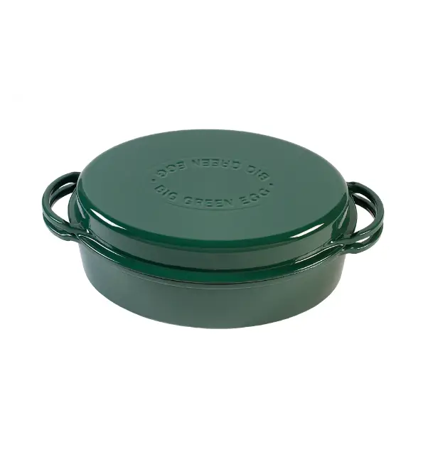 Big Green Egg Dutch Oven Kookpot ovaal groen 5,2L 35cm Lage Kosten
