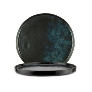 Le Coq Phobos Bord Stone zwart/blauw Ø15cm Populair