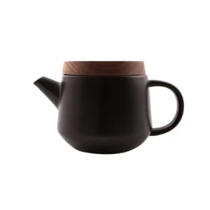 Uitverkoop Point-Virgule Theepot aardewerk deksel acacia zwart 600ml