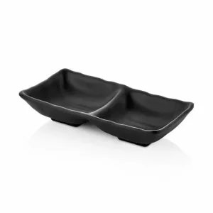Schaaltje melamine dubbel zwart 18x9cm Goedkoop