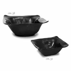 Kom vierkant melamine zwart 32cm Alleen Vandaag