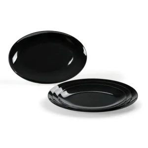 Bord BCO ovaal melamine zwart 35x25cm Uitverkoop