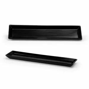 Bord rechthoek zwart 25x6,5cm Gratis Retour