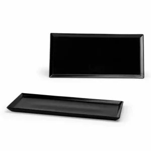 Superprijs Bord rechthoek zwart 33x16cm