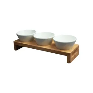 Serveerbowl Nanto melamine bamboe 4-delig 29x11cm Flitsaanbieding