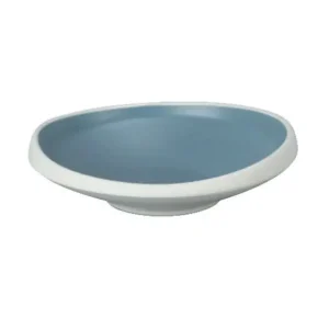 Direct Verzonden Bord schuin melamine ivoor/blauw 16x15,8cm