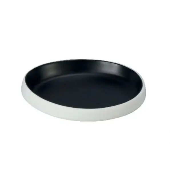 Hete Deal Bord melamine ivoor/zwart 17,9x16,3xH3cm