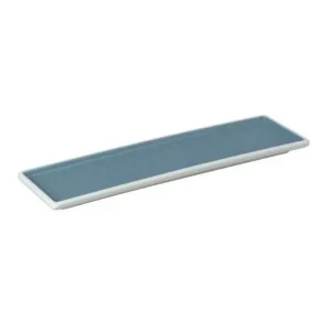 Lage Kosten Bord smal melamine ivoor/blauw 30,5x8,6xH1,8cm