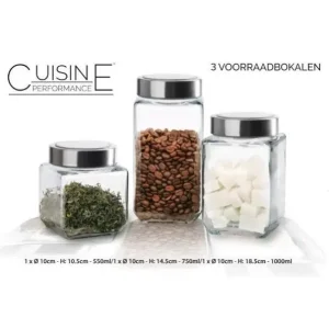Flitsaanbieding Voorraadbokalen 450/500/800ml | 3 stuks