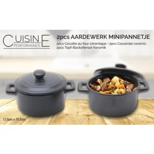 Betrouwbaar Cocotte mat zwart 13,5x10,5cm | 2 stuks
