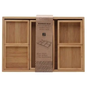 Direct Verzonden Box set bamboe 30x20x2,5cm | 6 stuks