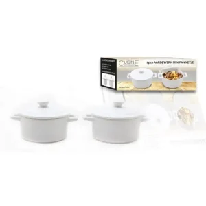 Lage Prijs Cocotte mat wit 13,5x10,5x5cm | 2 stuks