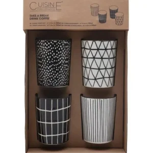 Beker zwart/wit 180ml | 4 stuks Tijdelijk Beschikbaar