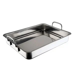 Inoxibar Braadslede met vaste handvaten 40x31x6cm Gecertificeerd