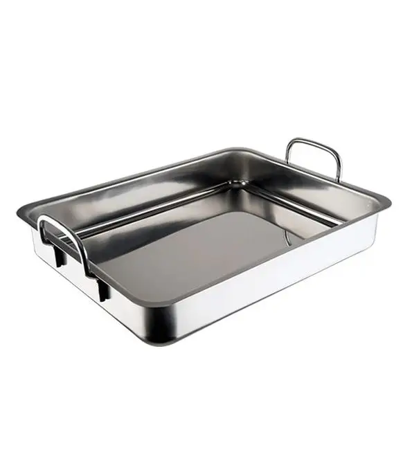 Inoxibar Braadslede met vaste handvaten 40x31x6cm Gecertificeerd