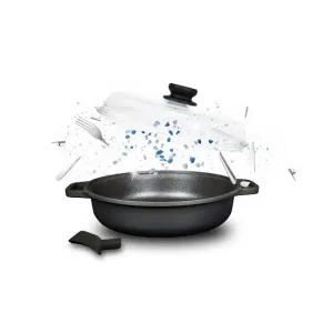 Risoli Blackplus Lage pan met deksel 32cm Superprijs