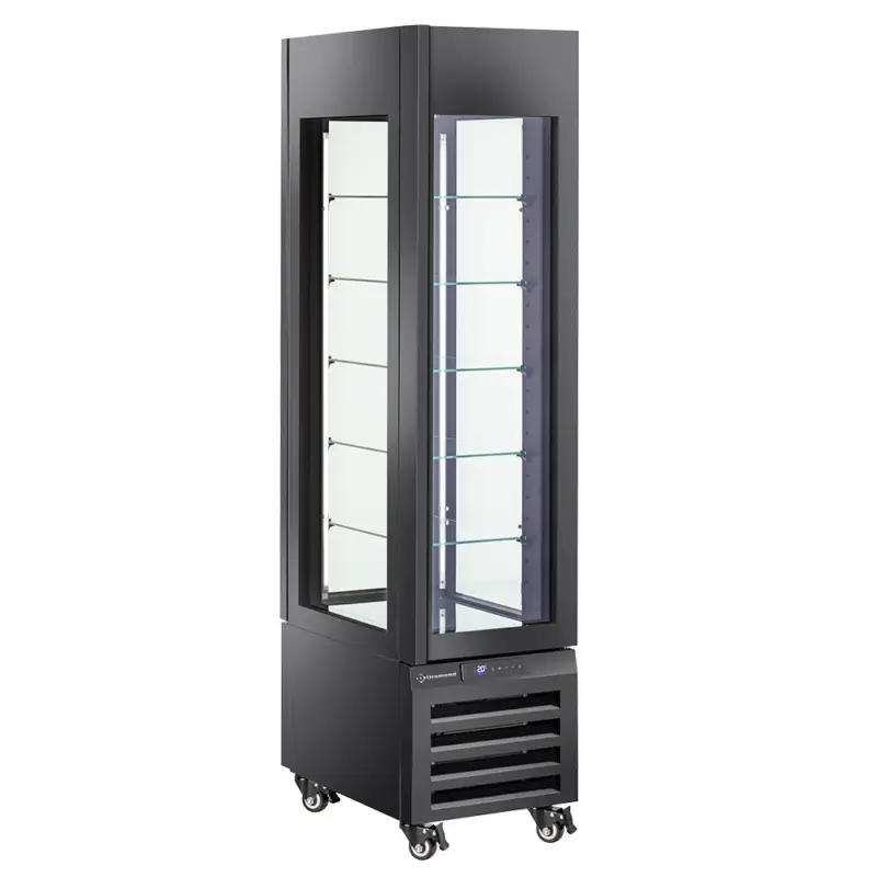 Koop Vandaag Diamond Koel-/Vriesvitrine | EXALTA | 260L | Zwart | +5°C/-22°C | Geforceerd | 6 Niveaus | Wielen | 450x650x1900mm