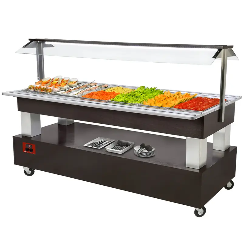 Diamond Gekoeld Buffet | Hout/RVS | 6x 1/1 GN | +2°c/+10°c | Statisch | 2070x950x1370mm Dagaanbieding