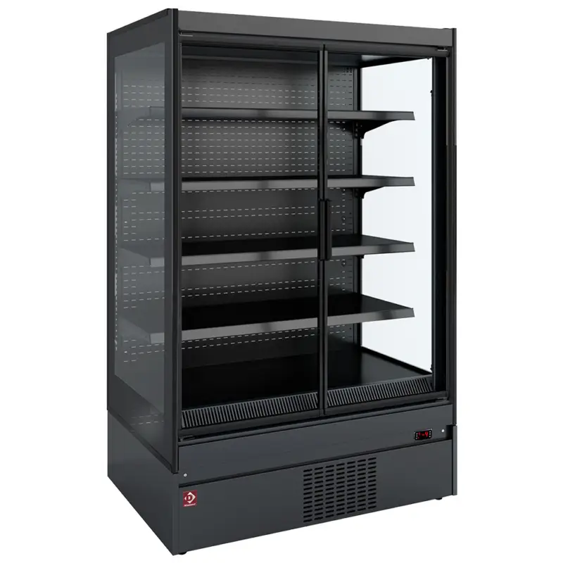Gecertificeerd Diamond Wandkoeling | COMO LINE | Zwart | -1°C/+7°C | Statisch + Ventilator | Draaideuren | 1975x898x2040mm