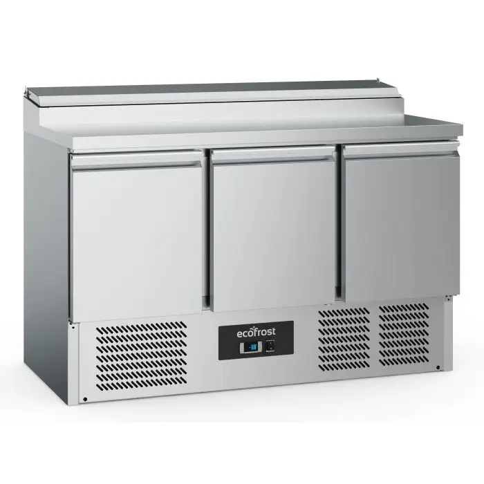 Ecofrost Saladette | 392L | RVS | 3 deurs | 8x 1/6 GN | Statisch | 1365x700x970mm Beperkte Voorraad