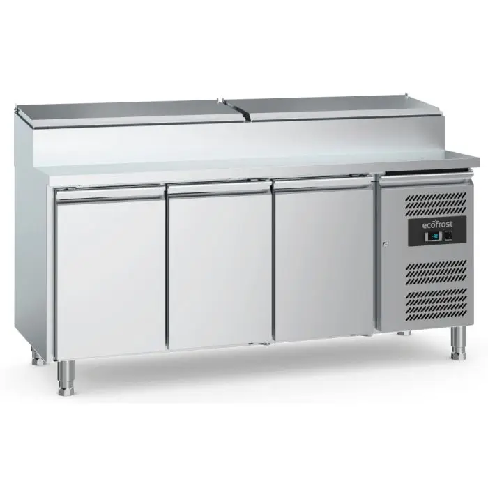 Ecofrost Saladette RVS deksel | 417L | 8x 1/3 GN | 3 deurs | Geventileerd | 1795x700x1085mm Seizoensaanbieding