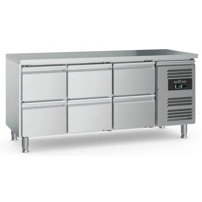 Premium Ecofrost Koelwerkbank | 417L | 6 Laden | +2°C/+8°C | Geforceerd | 1795x700x850mm