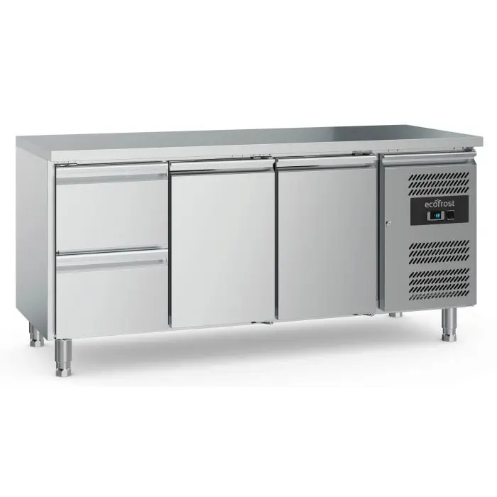 Rechtstreeks Van De Fabrikant Ecofrost Koelwerkbank 417L | 2 Deuren + 2 Laden | Geforceerd