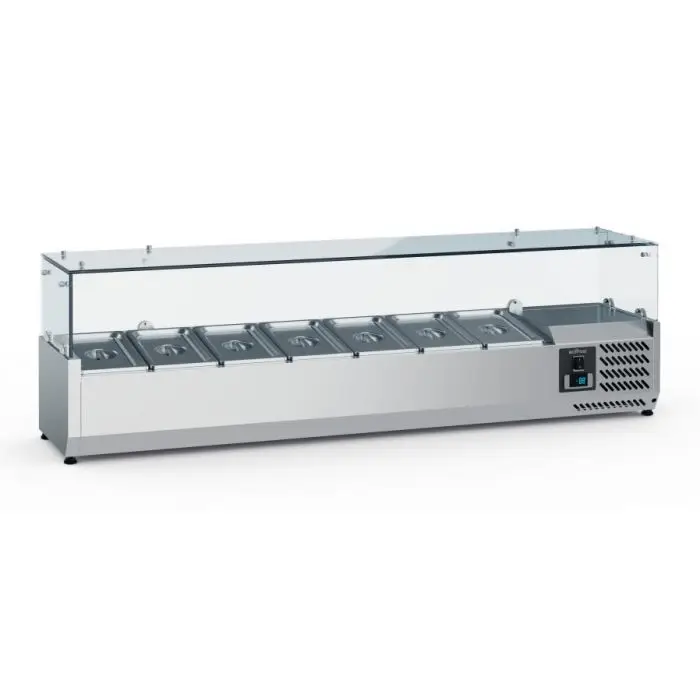 Ecofrost Opzetkoelvitrine | 7x 1/4 GN | +2°C/+8°C | 1500x335x435mm Meest Verkocht