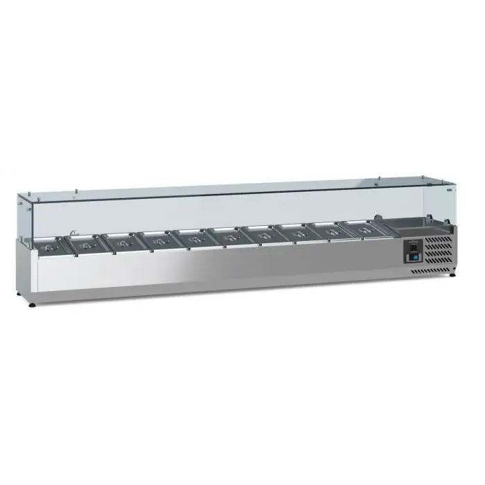Direct Verzonden Ecofrost Opzetkoelvitrine 10x 1/4 GN | +2°C/+8°C | 2000mm