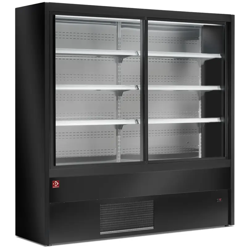 Lage Kosten Diamond Wandkoeling | PADOVA | Zwart | 0°C/+2°C | Geforceerd | Schuifdeuren | 1000x570x2000mm