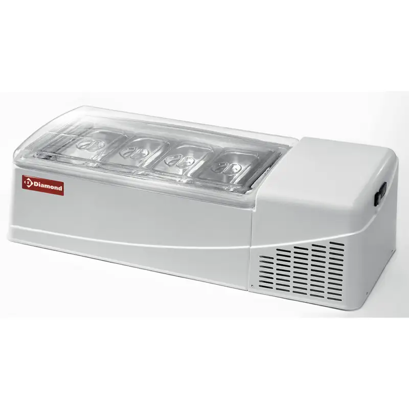 Lage Prijs Diamond Schepijsvitrine | GEL | Wit | 4x 6.5L | Statisch | 1255x525x360mm